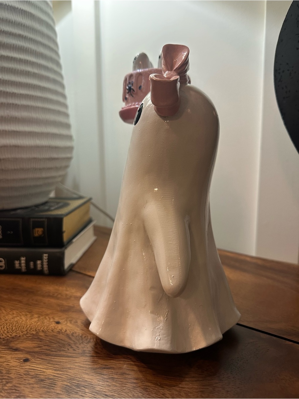 Pink Coquette Ghost Holding Haunted Cake Halloween Decor Statue Figure Viral - Picture 7 of 7